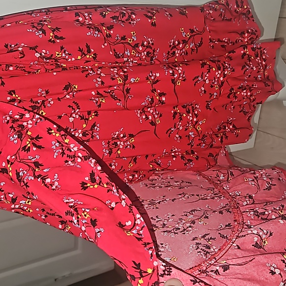 Xhilaration Women Smocked Wrap around Floral Multicolor Mini Dress Size L - Picture 6 of 15